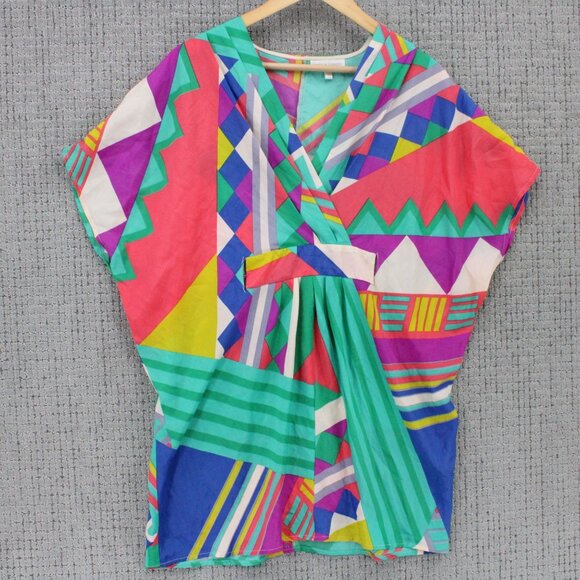 Jealous Tomato Tunic Top Womens Small S Designer Multicolor Geometrical Pattern - Picture 1 of 10